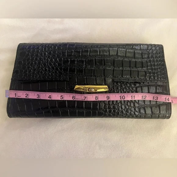 🩷 Vintage MUSKA MILANO of Italy, Genuine Leather clutch💚🩷💚 - Picture 11 of 11